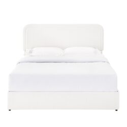 Liv - Patented 2 Drawers Queen Upholstered Storage Platform Bed - Ivory Boucle