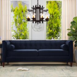 Jack - Modern Tuxedo Tufted Sofa - Dark Navy Blue