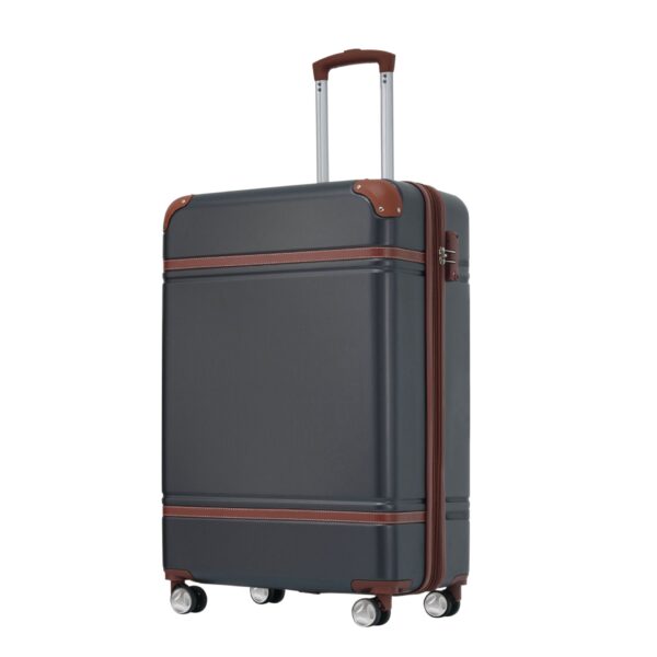 20" Luggage 1 Piece With Tsa Lock, Lightweight Suitcase Spinner Wheels, Carry On Vintage Luggage - Black