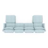 Elegant Four Seater Sofa With Movable Ottoman And Lumbar Pillow Chenille With Frame - Sky Blue - Image 25