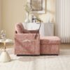 Multifunctional Lazy Person Sofa Recliner With Storage Backrest And Cell Phone Bracket For Living Room And Bedroom - Pink - Image 9
