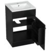 20" Bathroom Vanity With Sink, Freestanding Cabinet With Door Shelf And Adjustable Shelf, And Ceramic Construction - Black - Image 17