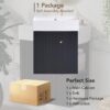 Modern Floating Bathroom Vanity With Ceramic Basin, Perfect For Small Bathrooms, Right Side Storage - Black - Image 13
