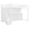 Full Over Full Size Murphy Bed With Hydraulic Lift & Desk Design - White - Image 7