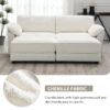 Free Combination Modular Convertible Sectional Sofa Bed Set, 4 Seat Upholstered Sleeper Corner Couch, Deep Seat Loveseat With Ottoman - White - Image 19