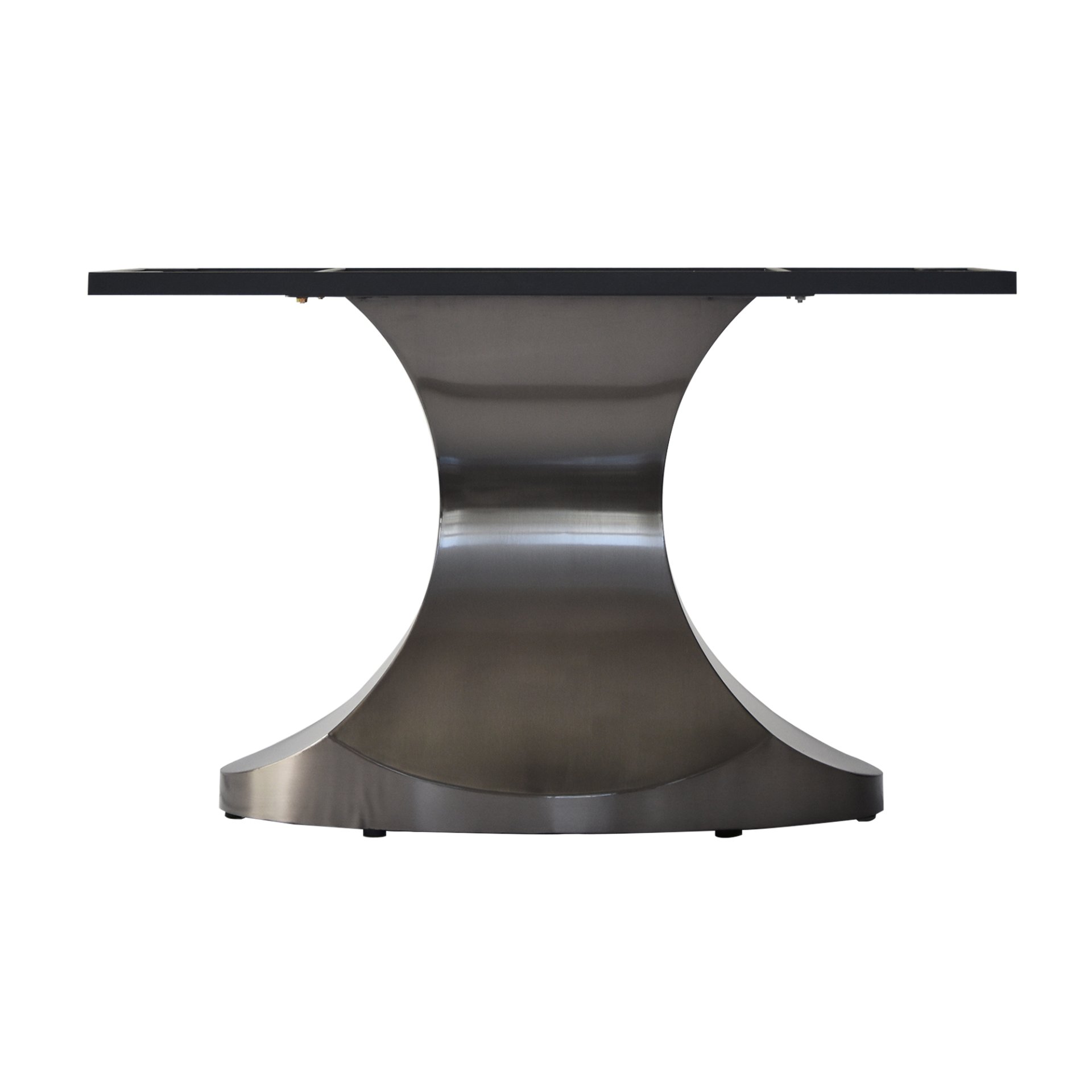 63" Modern Artificial Stone Panel Stainless Steel Curved Legs, Can Accommodate 6-8 People - White / Gray - Image 6