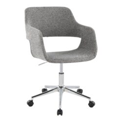 Margarite - Contemporary, Task Chair - Chrome / Gray