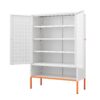 Grid - Double Door Shoe Cabinet With Adjustable Compartments And Moisture Proof Design In Metal - White - Image 12