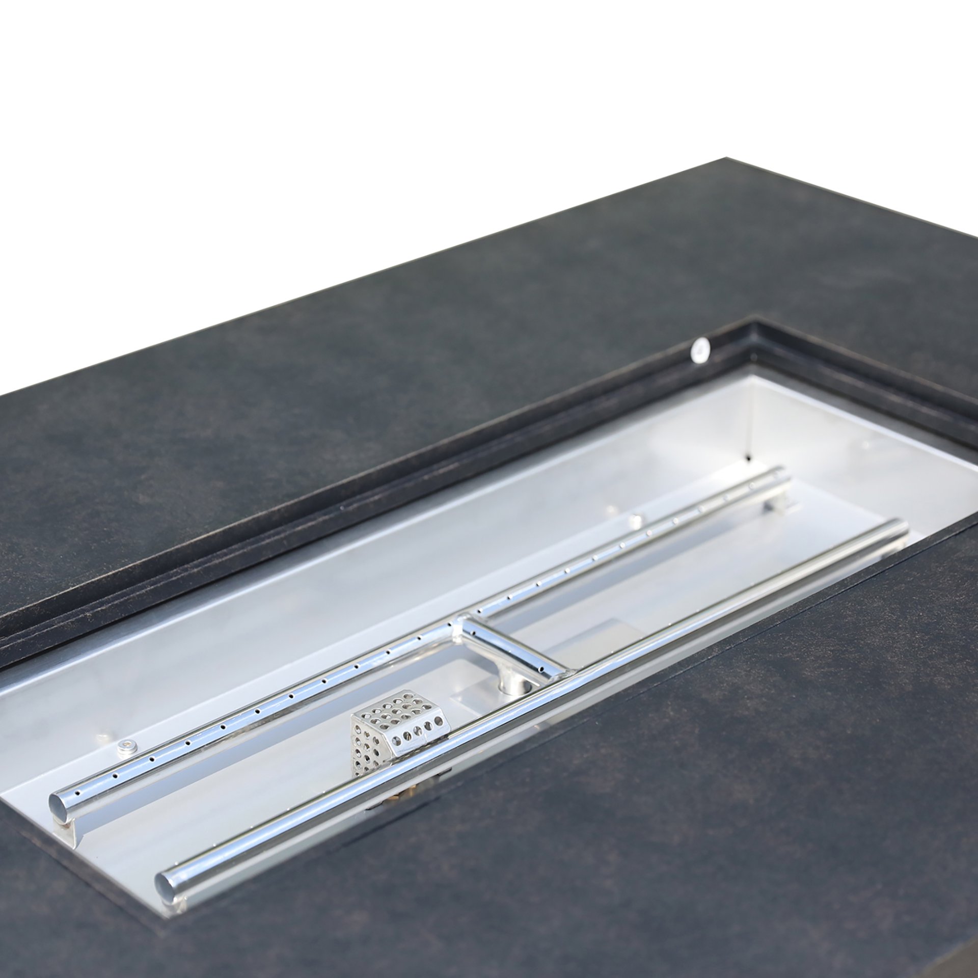 Aluminum Rectangle Fire Table With Fire Glass And Cover - Antique Bronze - Image 5