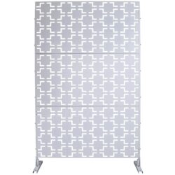 Outdoor & Indoor Privacy Screen Metal Privacy Screen, Freestanding Decorative Privacy Screen For Deck Balcony, Privacy Fence Panels - White