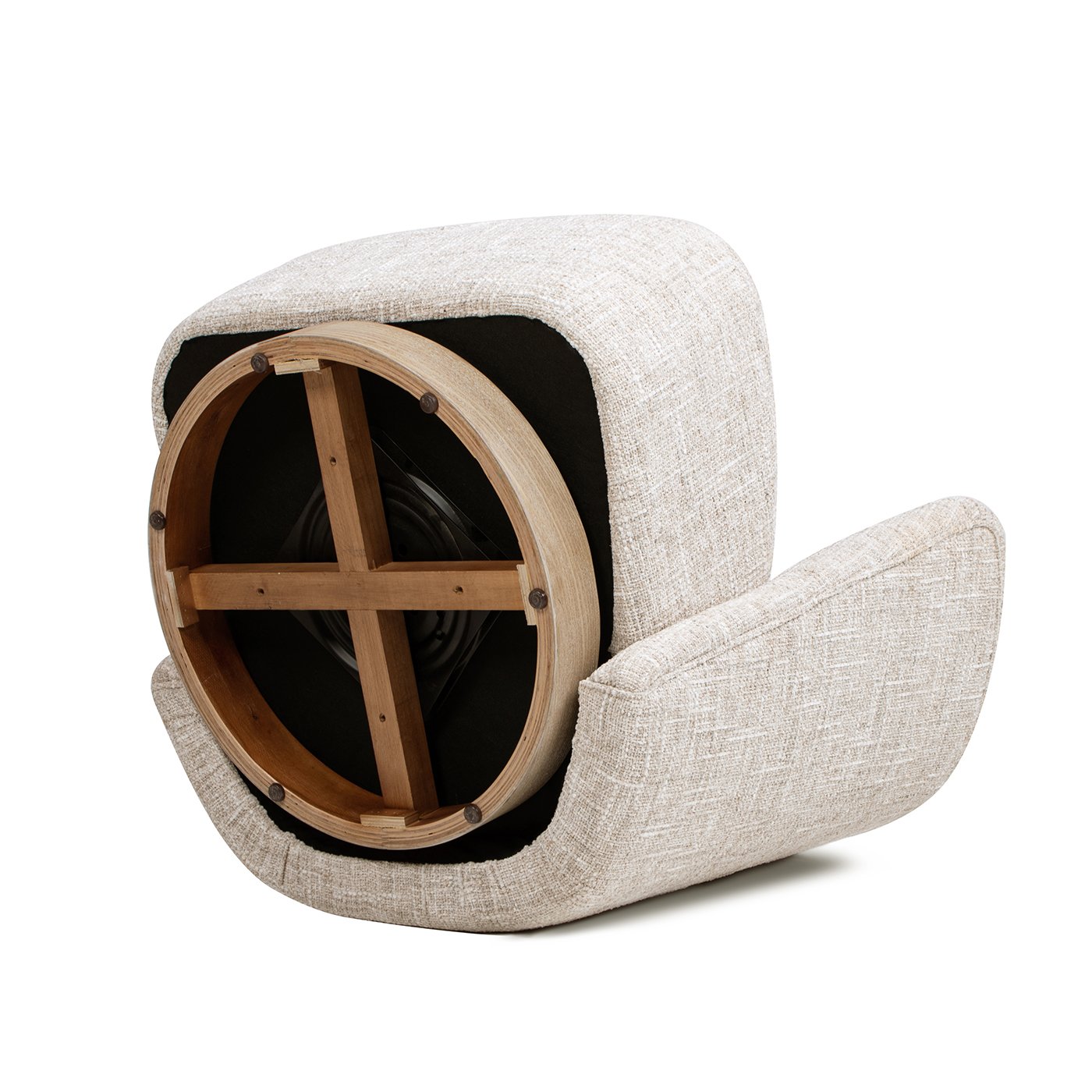 Miranda - Armless Swivel Accent Chair - Natural Gray - Image 7