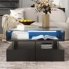 Lift Top Coffee Table With 2 Drawers, Hidden Space And LED Lights For Living Room - Black - Image 6