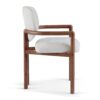 Dining Chairs (Set of 2) Upholstered Arm Chairs, Rubber Wood Accent Chairs Fabric Seating, 300 Lbs Weight Capacity - Beige - Image 9