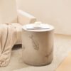 Rustic Magnesium Oxide Side Table With Fish Pattern Design - Gray - Image 2