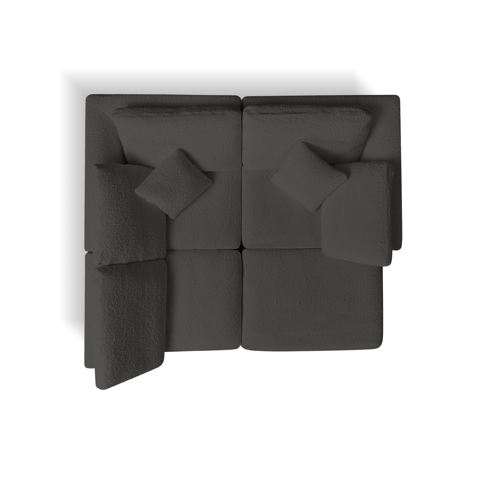 Cloud L Shape Modular Sectional Sofa With Ottoman, 3 Seater Convertible Couch - Gray - Image 15