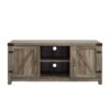 Farmhouse Barn Door TV Stand For TVs Up To 65" - Gray Wash - Image 2