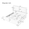 King Size High Headboard Wingback Linen Upholstered Bed No Box Spring - Beige - Image 6