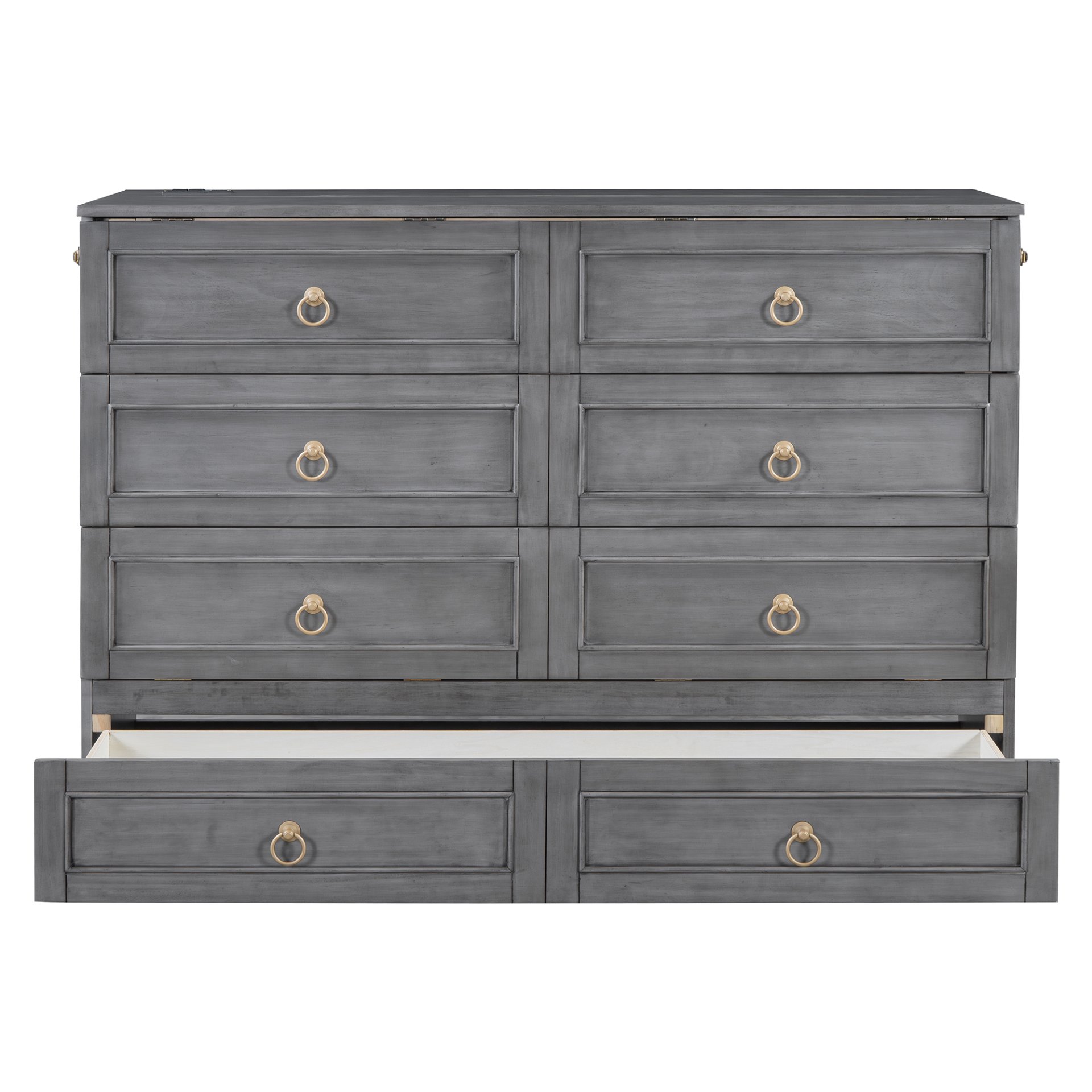 Queen Murphy Elegant Bed With Spacious Drawers - Gray - Image 13
