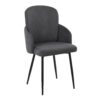 Dahlia - Contemporary Dining Chair (Set of 2) - Black - Fabric - Image 2