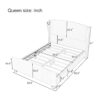 Queen Bed High Headboard Modern Wingback Linen Upholstered - Beige - Image 3