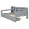 Full Size Daybed With 3 Drawers USB Ports And Desk - Gray - Image 4