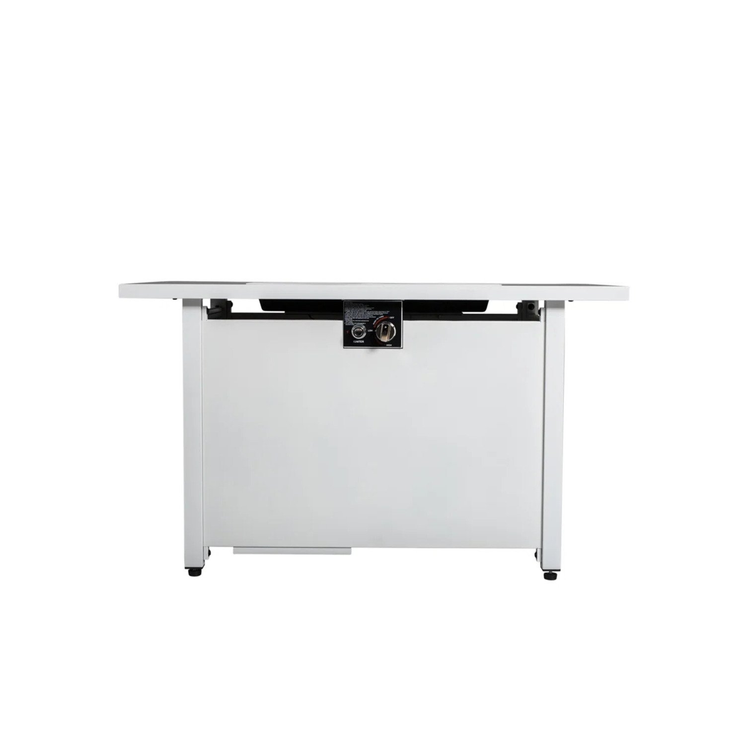 Outdoor 43" Rectangular Fire Pit Table With Adjustable Flame Control - White - Image 7