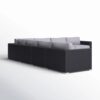 Wide Outdoor Patio Sectional With Cushions - Black - Image 10