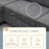 Modern Upholstered Living Room Sectional Sofa, L Shape Furniture Couch With 3 Pillows - Gray - Image 15