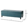Glouster - Contemporary Storage Ottoman With Upholstered - Teal - Image 3