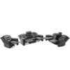 Home Theater Recliner Set Manual Recliner Chair With Wide Armrest, Two Built-In Cup Holders For Living Room - Black - Image 19