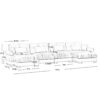 Modern Velvet U Shaped Sectional Sofa Cloud Couch & Movable Ottomans - Blue - Image 2