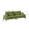 Cloud Velvet Deep Seated Sofa With Pillows - Green - Image 3