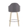 Ahoy - Mid-Century Modern Fixed Height Counter Stool With Natural Legs / Round Chrome Footrest (Set of 2) - Gray - Image 5