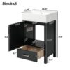 Bathroom Vanity With Sink, Frame And Drawer - Black - Image 3
