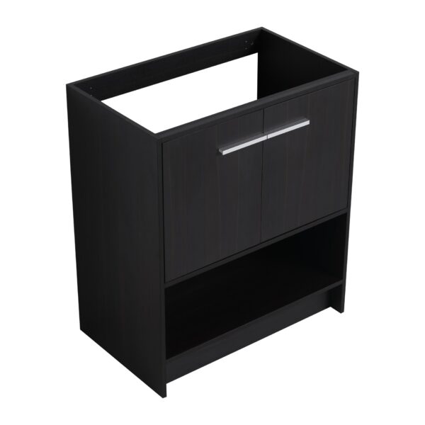 30 Inches Modern Freestanding Bathroom Vanity With 2 Doors (Excluding Sink) - Dark Oak
