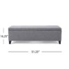 Contemporary Storage Ottoman Bench With Polyester Upholstery - Gray - Image 3