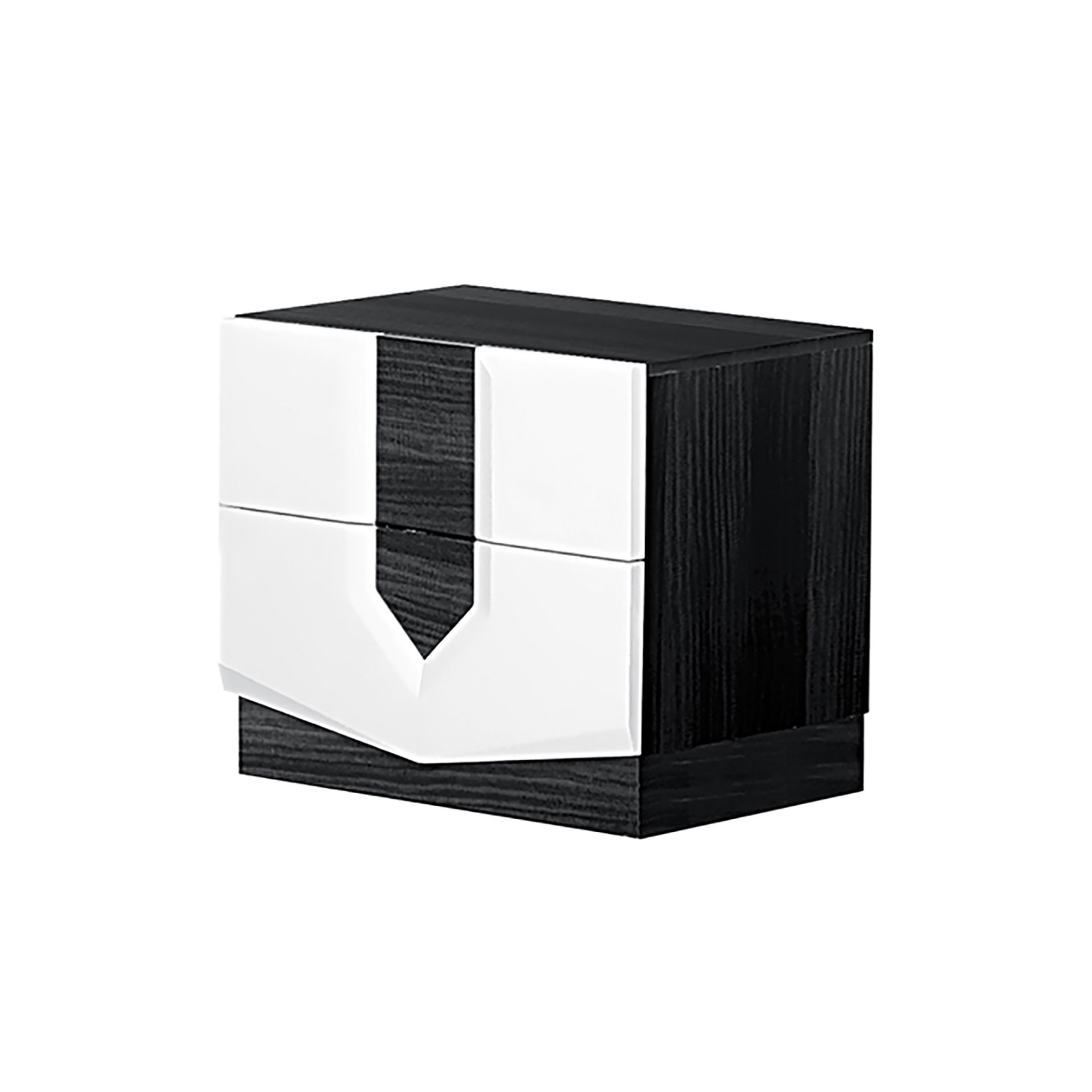 Vios - Zebra High Gloss Nightstand - White - Image 5