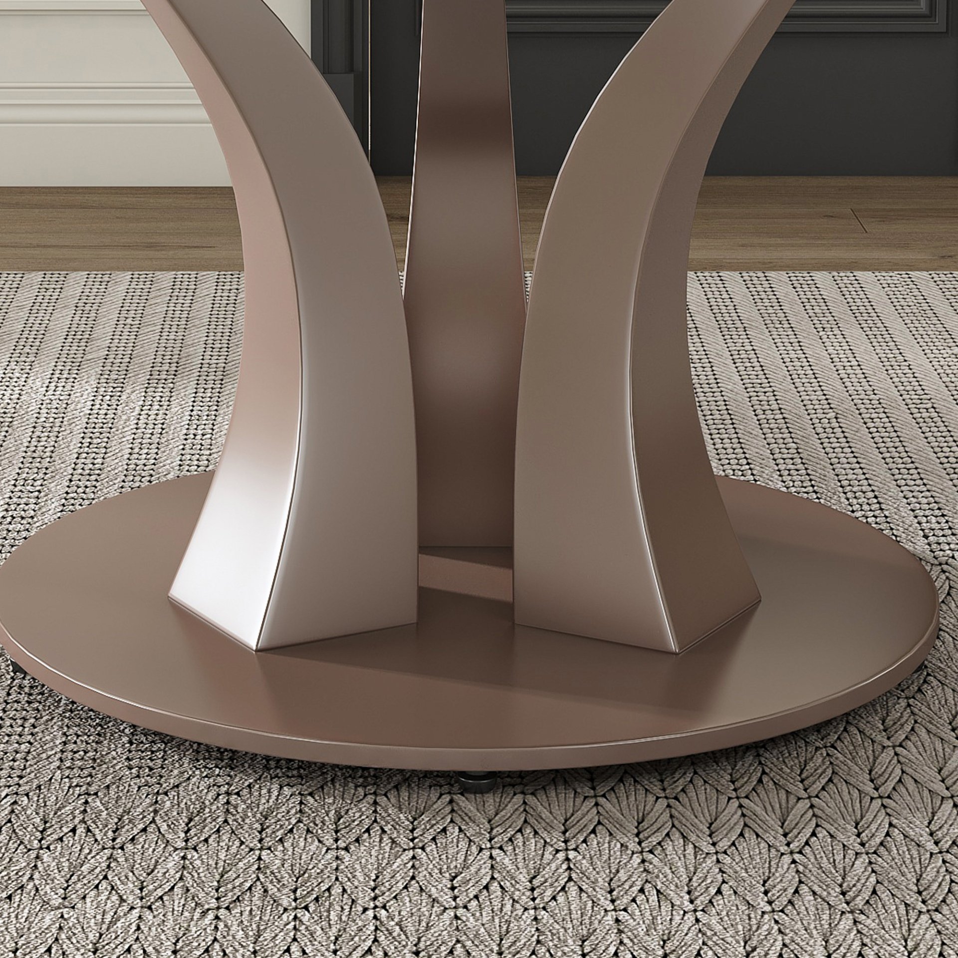 Table With Rotating Tray Scratch & Heat For Kitchen & Restaurant, 4 Chairs - White - Image 8