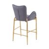 Velvet Fabric Counter Height Bar Stools (Set of 2) With Legs And Footrests, 28.75" - Gray - Image 11