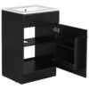 20" Bathroom Vanity With Sink, Freestanding Cabinet With Door Shelf And Adjustable Shelf, And Ceramic Construction - Black - Image 16