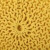 Bordeaux - Knitted Cotton Round Pouf, Versatile Ottoman Or Floor Cushion - Yellow - Image 6
