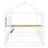 Full Size Bed House Frame With Desk, Shelves, Power Outlets And USB Ports - White - Image 3