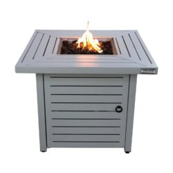 Propane Fire Pit Table - Antique Gray White