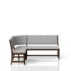 Curved Dining Bench Mid Century Modern Upholstered Curved Bench - Beige - Image 8