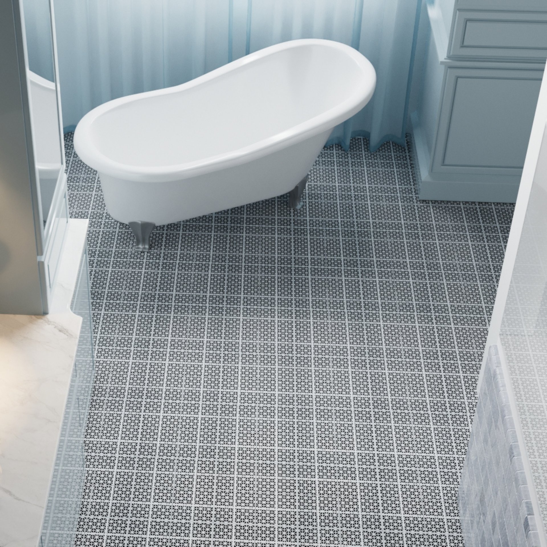 Interlocking Deck Tiles Plastic Waterproof Outdoor All Weather Anti-Slip Bathroom Shower Balcony Porch Strong Weight Capacity Upto 6613 Lbs, Rosette Pattern Pack Of 12 - Gray - Image 12