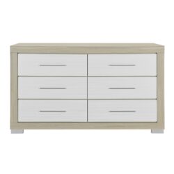 Elsa - And Dresser With 2 Toned And Bar Handle - Natural / White