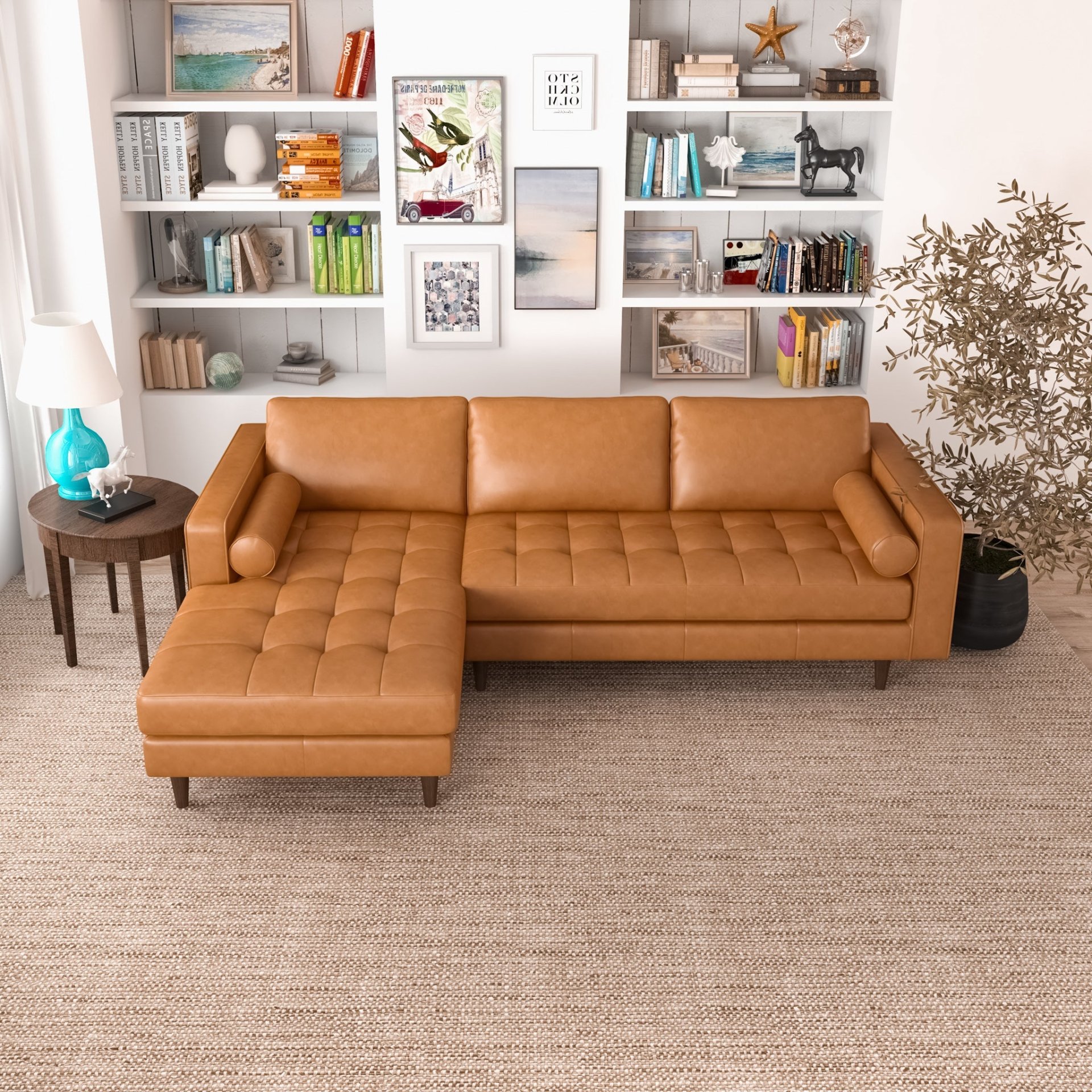 Anthony - Corner Sectional Sofa Left Facing - Orange - Image 10