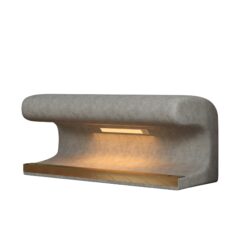 ModernLeather Upholstered Entryway Bench With LED Sensor Light Ottoman For Living Room, Or End Of Bed - Gray