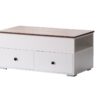 Luna - Coffee Table With Walnut Finish Lift Top, 2 Drawers, And 2 Shelves - White And Brown - Image 14