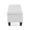 Contemporary Button Tufted Diamond Stitched Storage Ottoman - White - Image 5